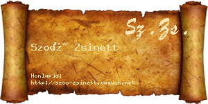 Szoó Zsinett névjegykártya